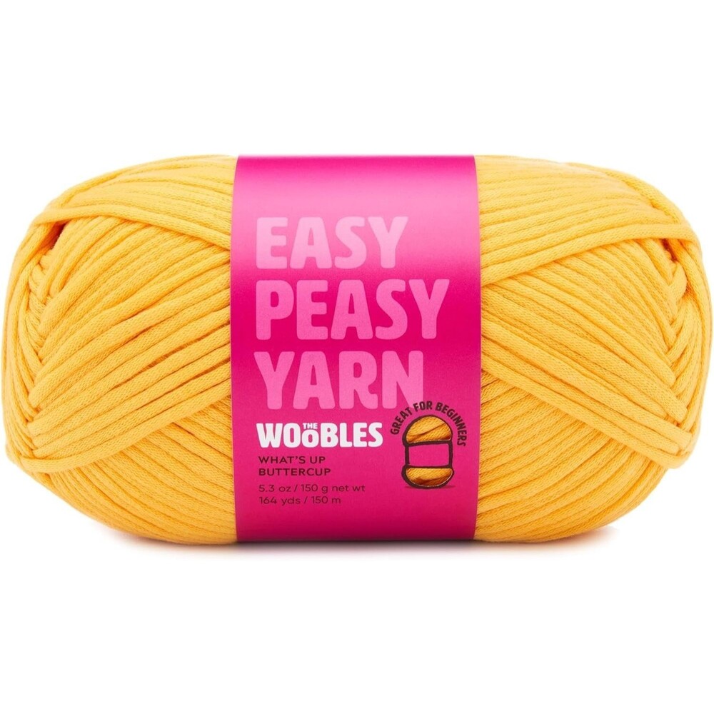 Woobles Easy Peasy Yarn What's Up Buttercup Yellow Medium 4 Crochet Knitting